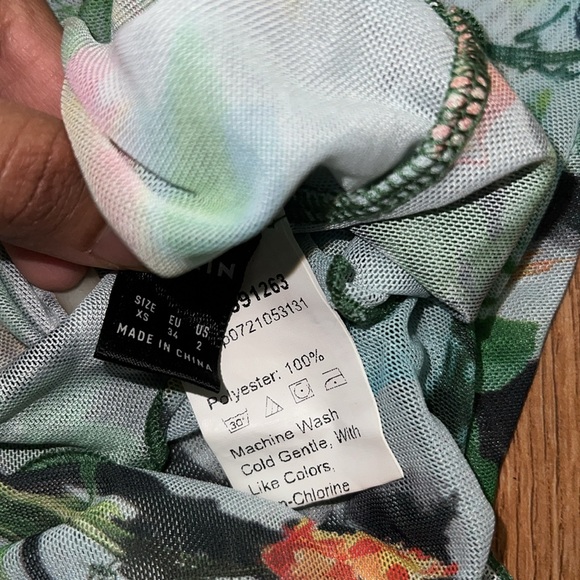 Abstract Fairy Garden Printed Sheer Top - Picture 9 of 10